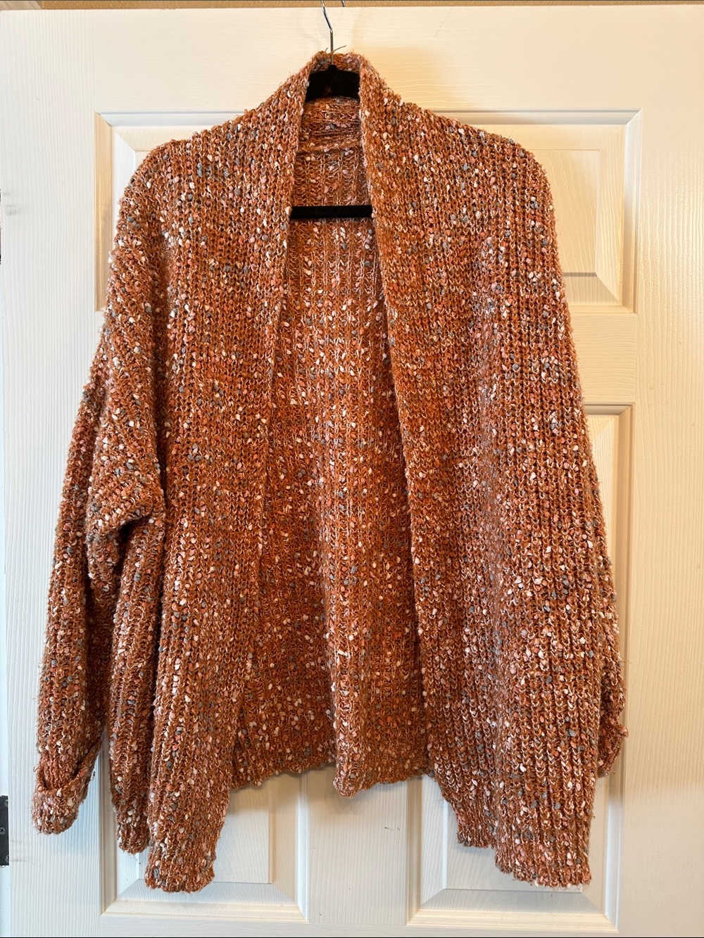 #37 - Cozy Open-Front Chunky Knit Sweater Cardigan - Rust